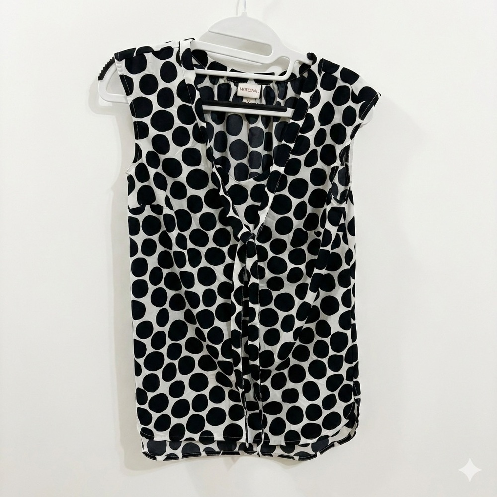 Merona Black and White Polka Dot Blouse